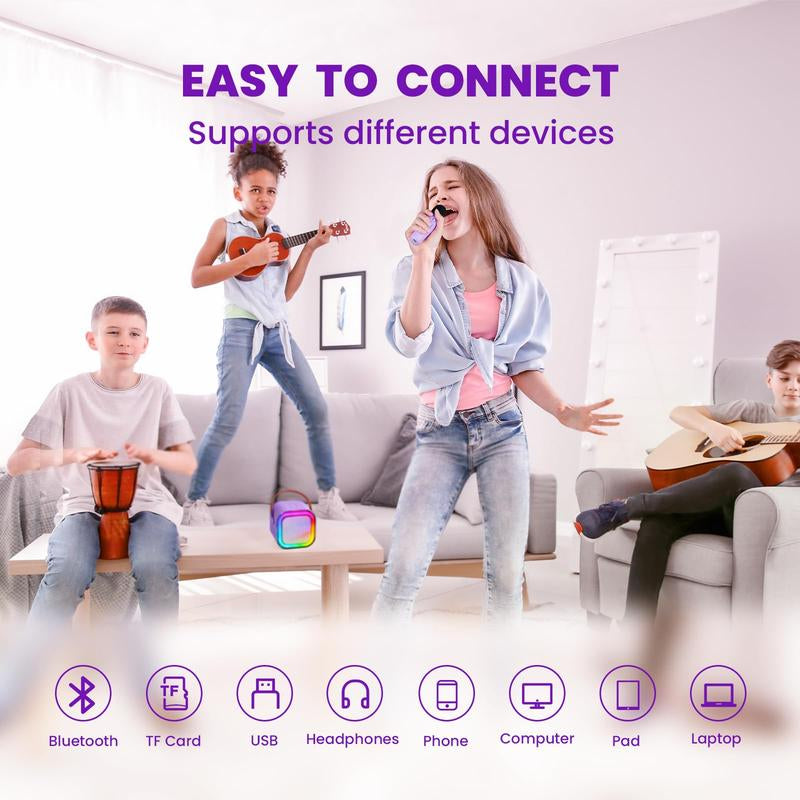 Mini Karaoke Machine for Kids, Toys Birthday Gifts Ideas for Girls Ages 4, 5, 6, 7, 8, 9, 10, 12+ Years Old, Portable Speaker with 2 Wireless Mics, Party Christmas Gifts for Girls Boys Deals