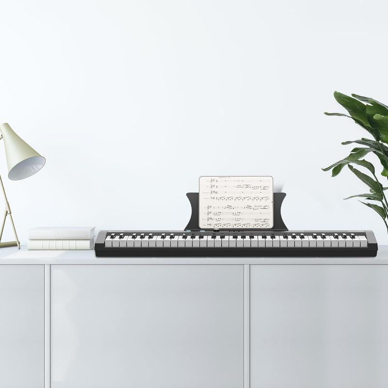 GARVEE 61 Key Portable Keyboard Piano with Electric Semi-Weighted Keys, Built-In Speakers, Pedal, Power Supply, Digital Display, 128 Tones, Ideal for Beginners and Professionals, Perfect Gift for Birthdays or Holidays