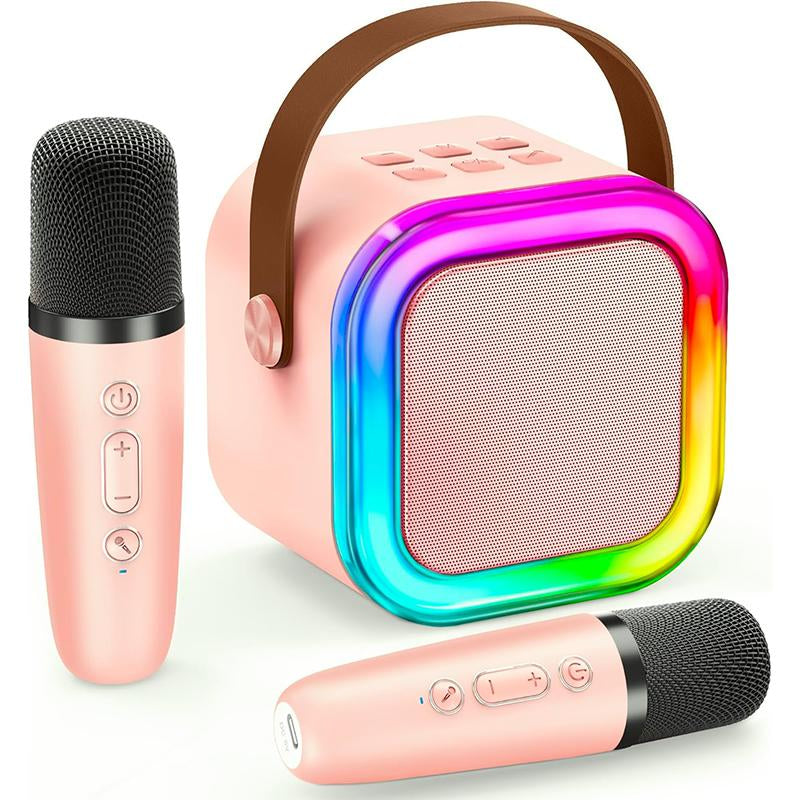 Mini Karaoke Machine for Kids, Toys Birthday Gifts Ideas for Girls Ages 4, 5, 6, 7, 8, 9, 10, 12+ Years Old, Portable Speaker with 2 Wireless Mics, Party Christmas Gifts for Girls Boys Deals