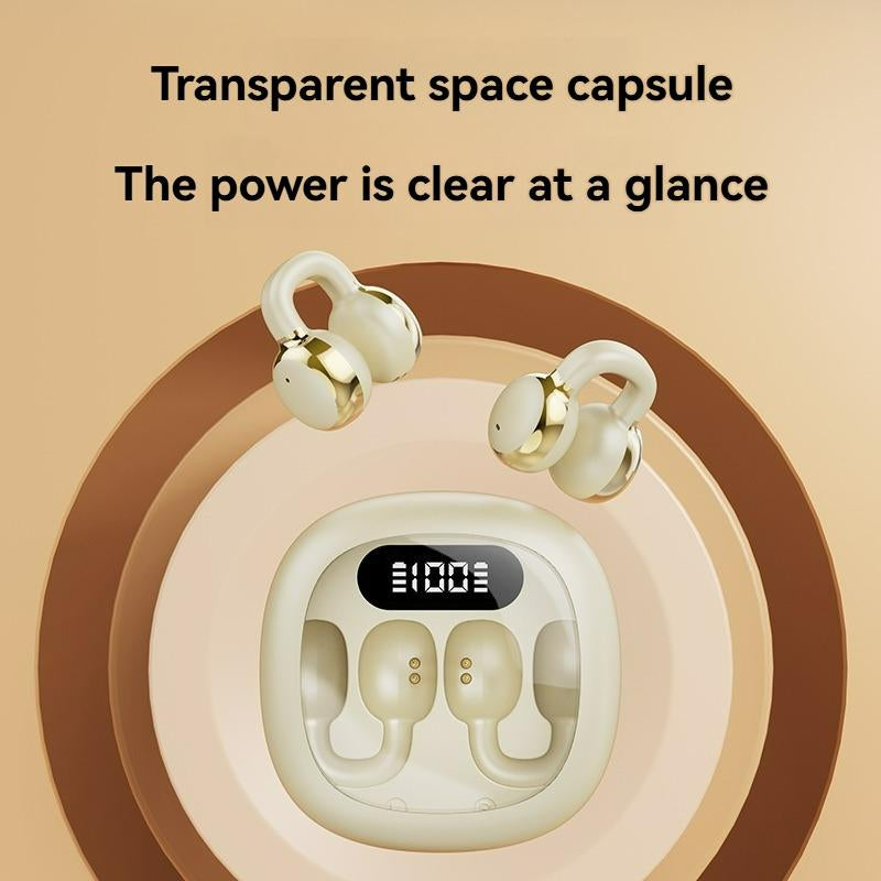 Wireless Clip-On Sports Headset, TWS Hifi Bass Stereo, HD Calling, Compatible with Android & Iphone, Ideal for Gaming & Business Use, Audio Wireless Earbuds