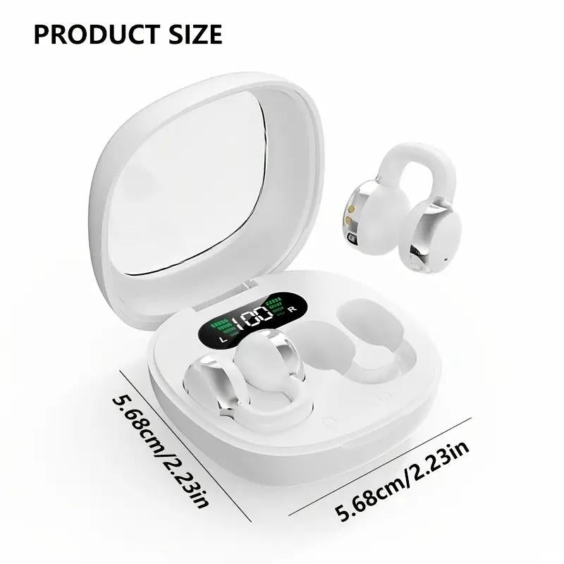Wireless Clip-On Sports Headset, TWS Hifi Bass Stereo, HD Calling, Compatible with Android & Iphone, Ideal for Gaming & Business Use, Audio Wireless Earbuds