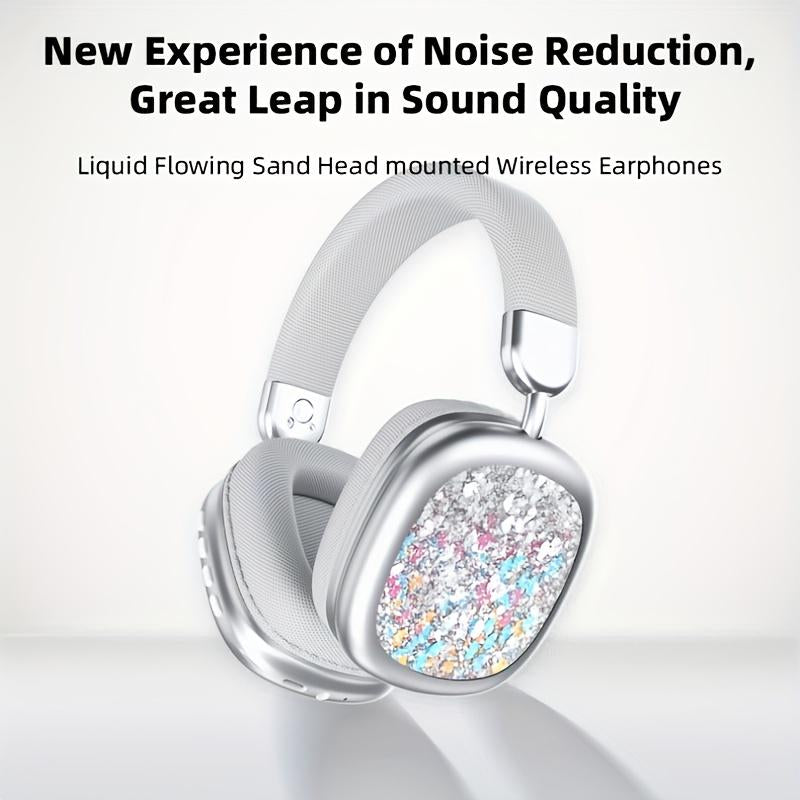 YANUQIA Foldable Wireless Headphones - Essential for Sports - Dreamy Quicksand - Ultra-Low Latency - High-Quality Sound - Rich Bass Headset Bluetooth