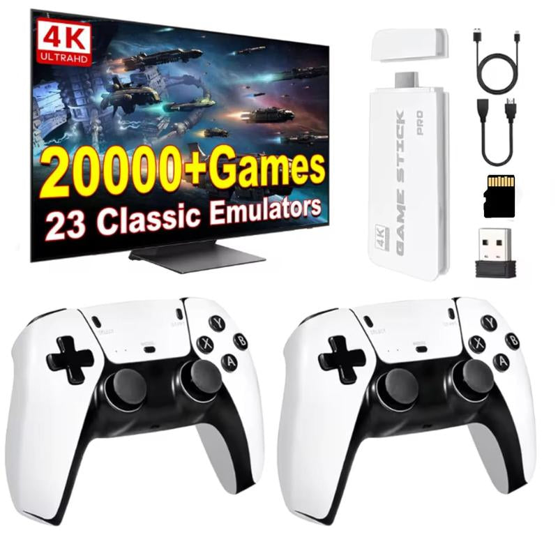 NEW Ultra HD Retro Game Console with 20,000+ Classic Games, Dual Wireless Controllers & Portable Emulator, Childhood Classic Game Stick