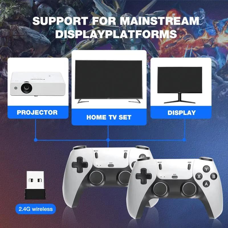 NEW Ultra HD Retro Game Console with 20,000+ Classic Games, Dual Wireless Controllers & Portable Emulator, Childhood Classic Game Stick