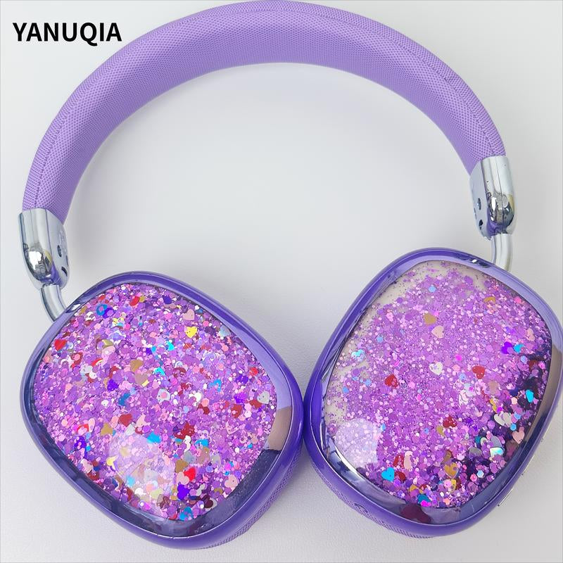 YANUQIA Foldable Wireless Headphones - Essential for Sports - Dreamy Quicksand - Ultra-Low Latency - High-Quality Sound - Rich Bass Headset Bluetooth