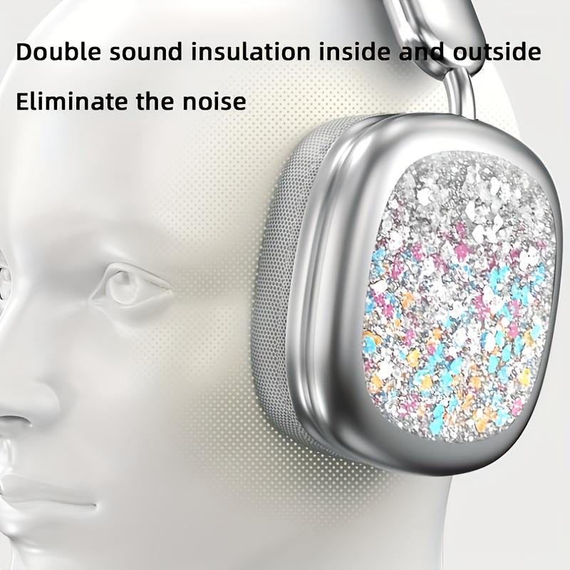 YANUQIA Foldable Wireless Headphones - Essential for Sports - Dreamy Quicksand - Ultra-Low Latency - High-Quality Sound - Rich Bass Headset Bluetooth