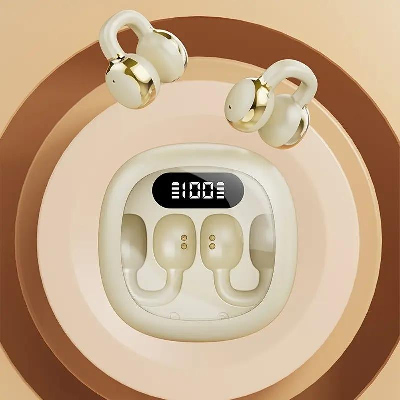 Wireless Clip-On Sports Headset, TWS Hifi Bass Stereo, HD Calling, Compatible with Android & Iphone, Ideal for Gaming & Business Use, Audio Wireless Earbuds