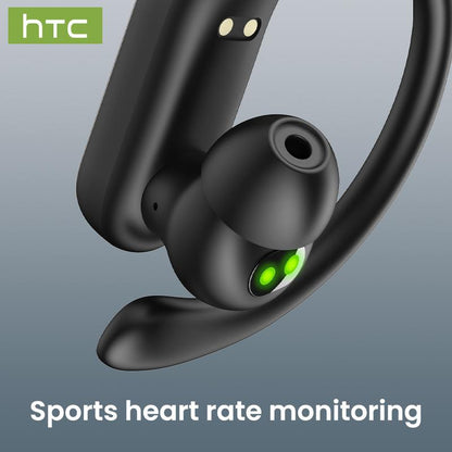 HTC NE61 Translation Wireless Bluetooth Earbuds, Heart Rate Monitor, IPX5 Waterproof, Support 134 Languages Real Time Bluetooth Translation, up to 45H Battery, Noise Cancelling Headphones, with LCD Full Color Touch Screen, Works with Ios & Android