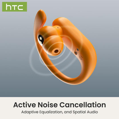 HTC NE61 Translation Wireless Bluetooth Earbuds, Heart Rate Monitor, IPX5 Waterproof, Support 134 Languages Real Time Bluetooth Translation, up to 45H Battery, Noise Cancelling Headphones, with LCD Full Color Touch Screen, Works with Ios & Android