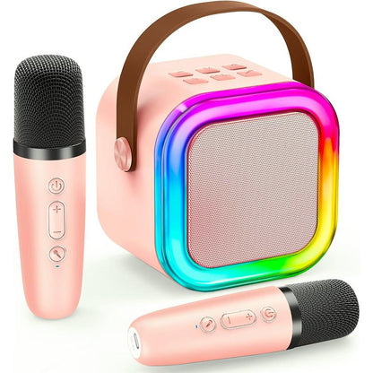 Mini Karaoke Machine for Kids, Toys Birthday Gifts Ideas for Girls Ages 4, 5, 6, 7, 8, 9, 10, 12+ Years Old, Portable Speaker with 2 Wireless Mics, Party Christmas Gifts for Girls Boys Deals