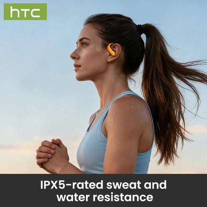 HTC NE61 Translation Wireless Bluetooth Earbuds, Heart Rate Monitor, IPX5 Waterproof, Support 134 Languages Real Time Bluetooth Translation, up to 45H Battery, Noise Cancelling Headphones, with LCD Full Color Touch Screen, Works with Ios & Android