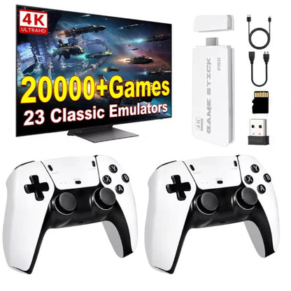 NEW Ultra HD Retro Game Console with 20,000+ Classic Games, Dual Wireless Controllers & Portable Emulator, Childhood Classic Game Stick