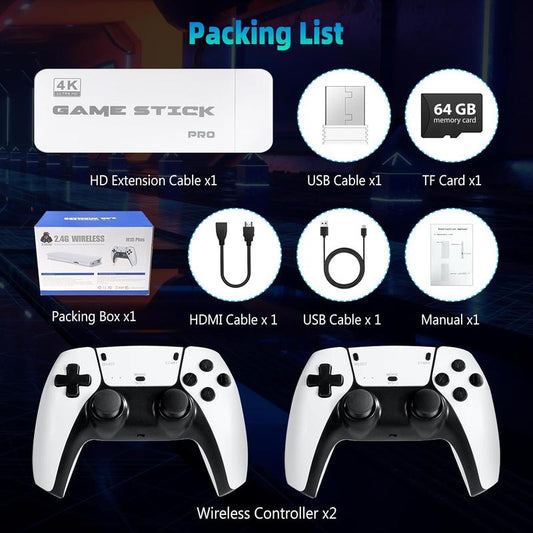 NEW Ultra HD Retro Game Console with 20,000+ Classic Games, Dual Wireless Controllers & Portable Emulator, Childhood Classic Game Stick