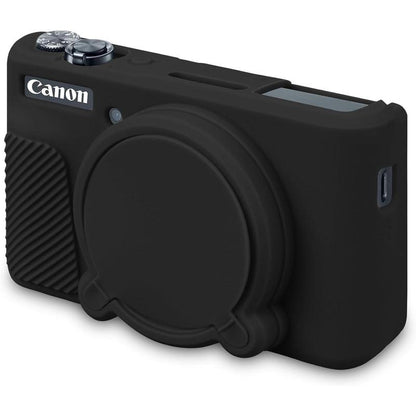 Camera Case for Powershot SX740/ SX730 Digital Camera, SX740 Camera Soft Case Cover Rubber Camera Sleeve with Removable Lens Cover, Black