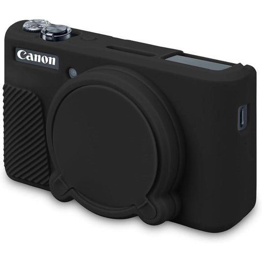 Camera Case for Powershot SX740/ SX730 Digital Camera, SX740 Camera Soft Case Cover Rubber Camera Sleeve with Removable Lens Cover, Black