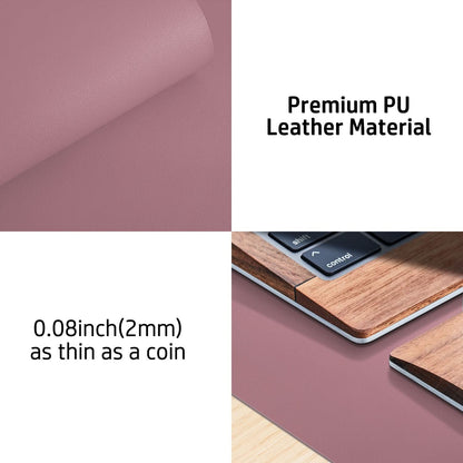 Leather Office Desk Mouse Pad Protector, Non-Slip PU Leather Laptop Desk Blotter/Mat, Waterproof Writing Pad for Office and Home, Dark Pink, 23.6" X 13.7"
